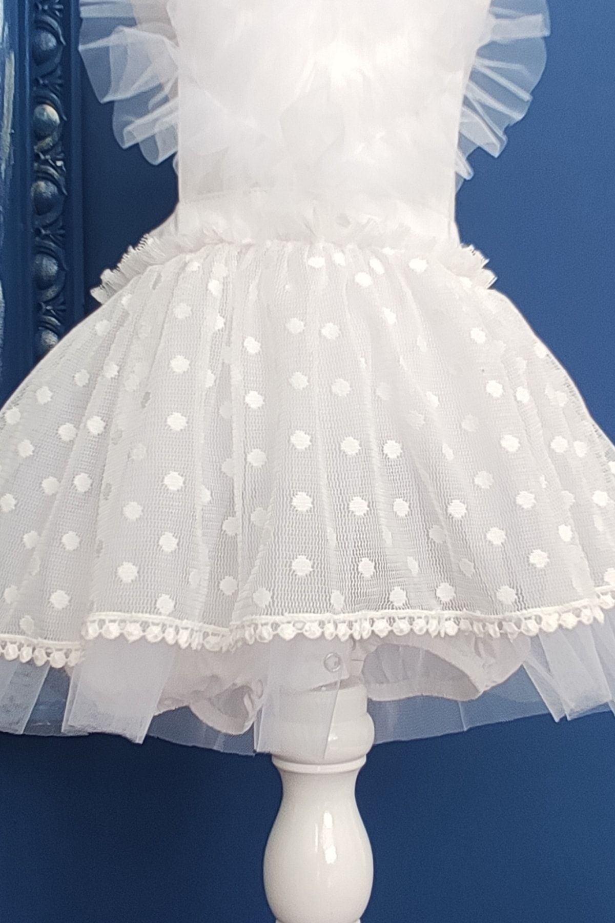 Baby-Mädchen-Tutu-Kleid mit Bandana, Geburtstagskleid mit Druckknöpfen