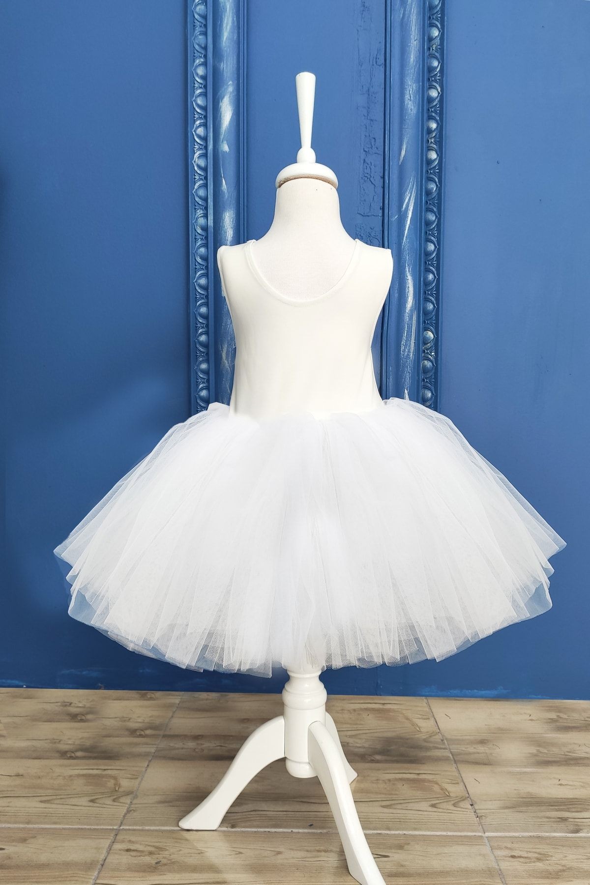 Robe Tutu Fille Modèle Ballerine, Ensemble Bandana Pom Pom - Robe de Soirée Enfant