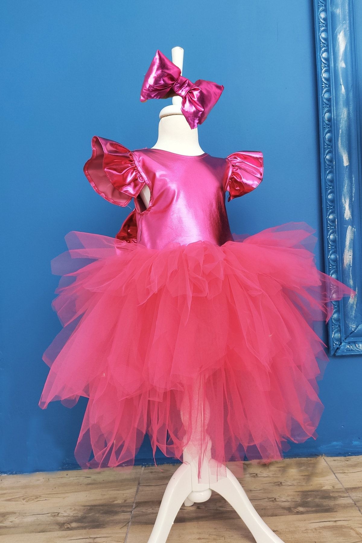 Vestido de Tutu con Lazo, Bandana y Bolso para Niñas, Vestido de Fiesta