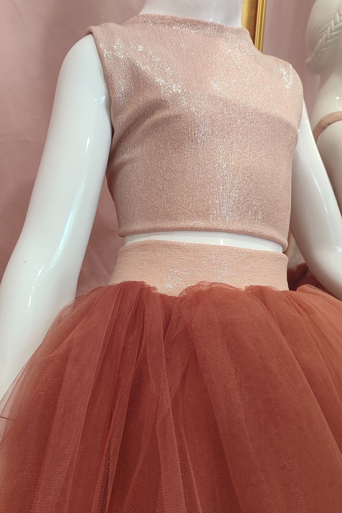 Girls' Tutu Skirt and Sequin Crop Top Set | Birthday Dress