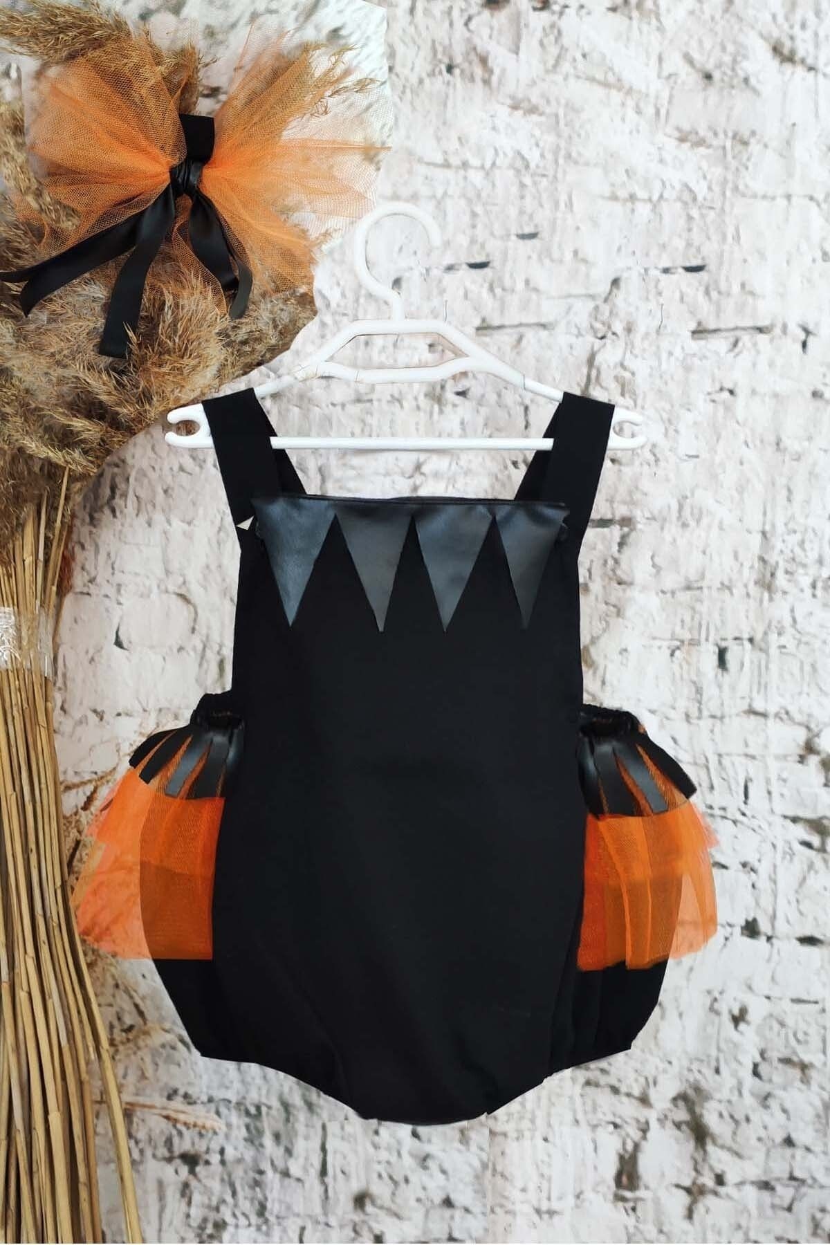 Halloween-Leder-Overall für Mädchen mit Bandana