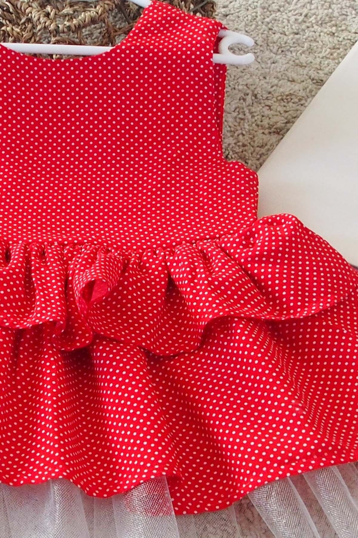 Vestido de Tul con Lazo y Diadema para Niña, Conjunto Cumpleaños 1-10 Años