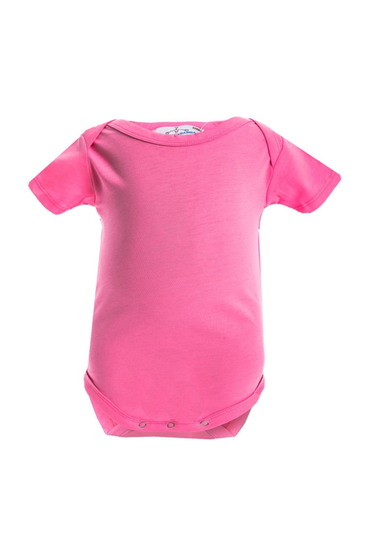 Girls' Short Sleeve Bodysuit - 100% Cotton, Fuchsia | Shecco Babba