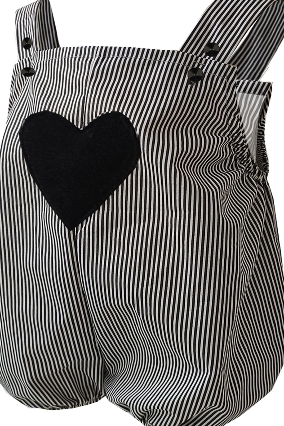 Black & White Heart Romper & Bandana Set