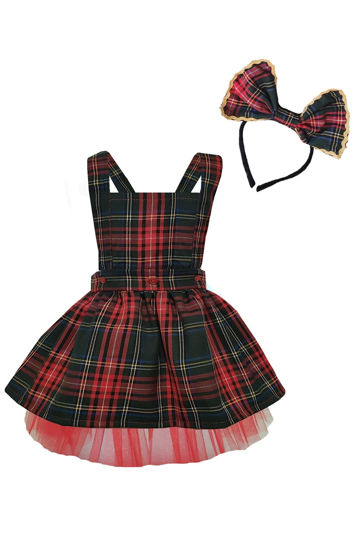 Girls' Pinafore Tutu Dress with Headband Set | 1-10 Years