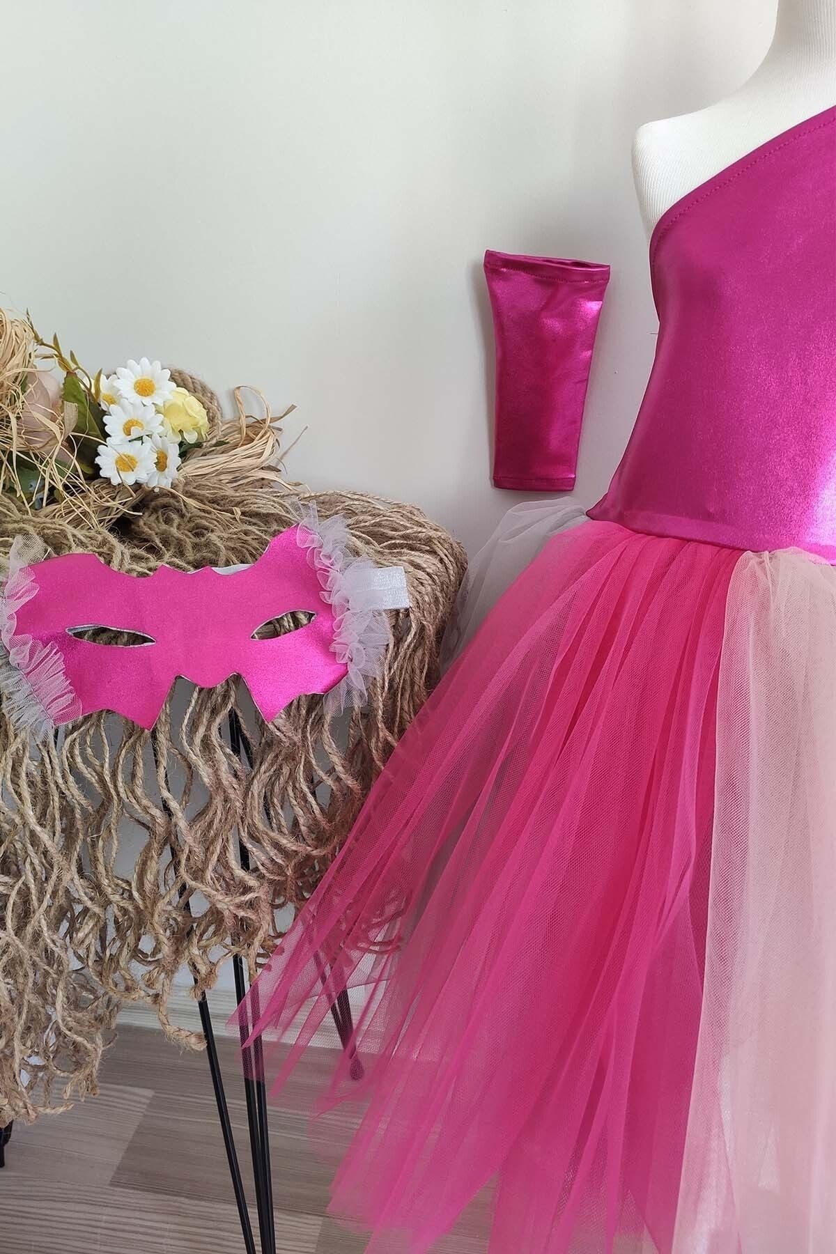 Vestido de Halloween de Un Solo Hombro con 3 Piezas para Niñas, Vestido de Cumpleaños