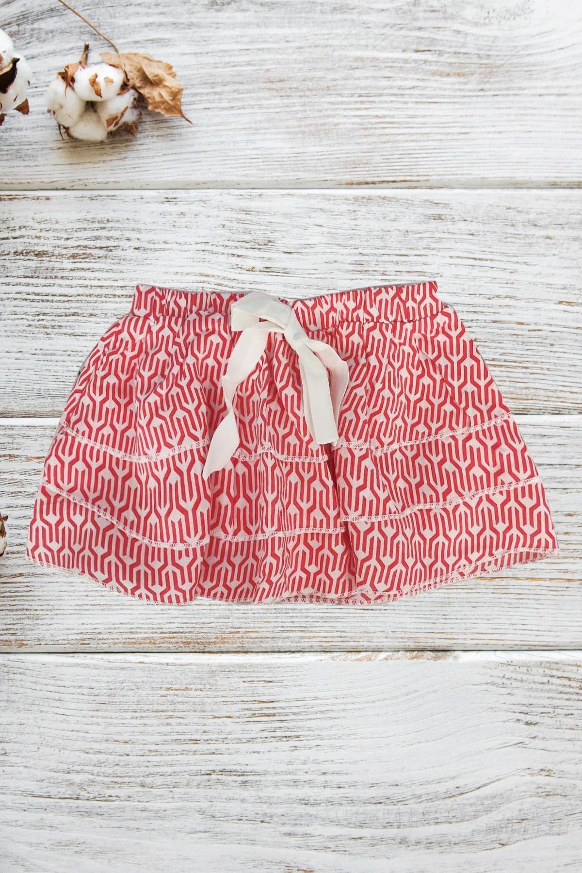 Bow Detailed Layered Baby Girl Skirt