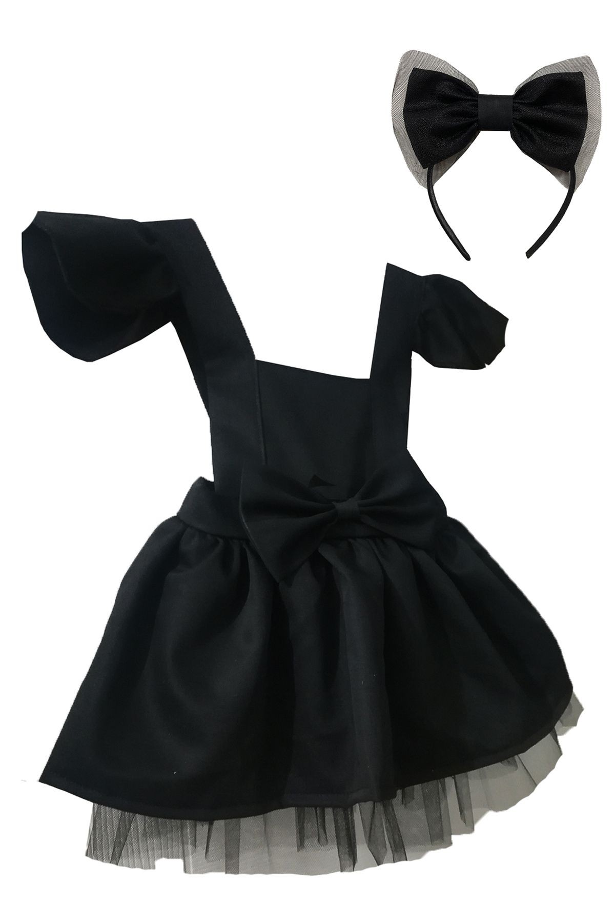 Girls' Ruffled Tutu Dress with Headband Set, 1-10 Years Birthday Dress