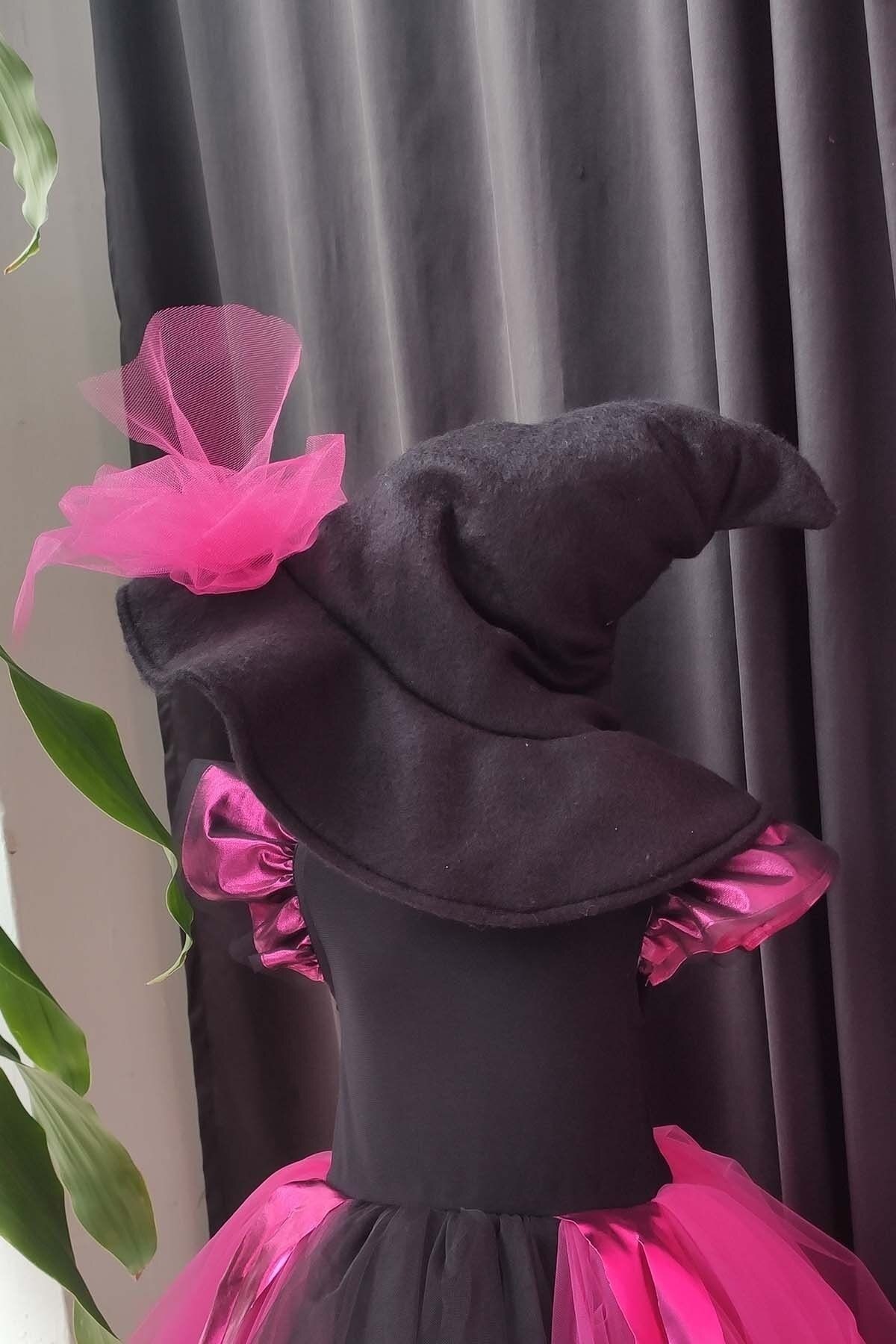 Robe et chapeau de sorcière Tutu pour fille superposée, robe d'anniversaire