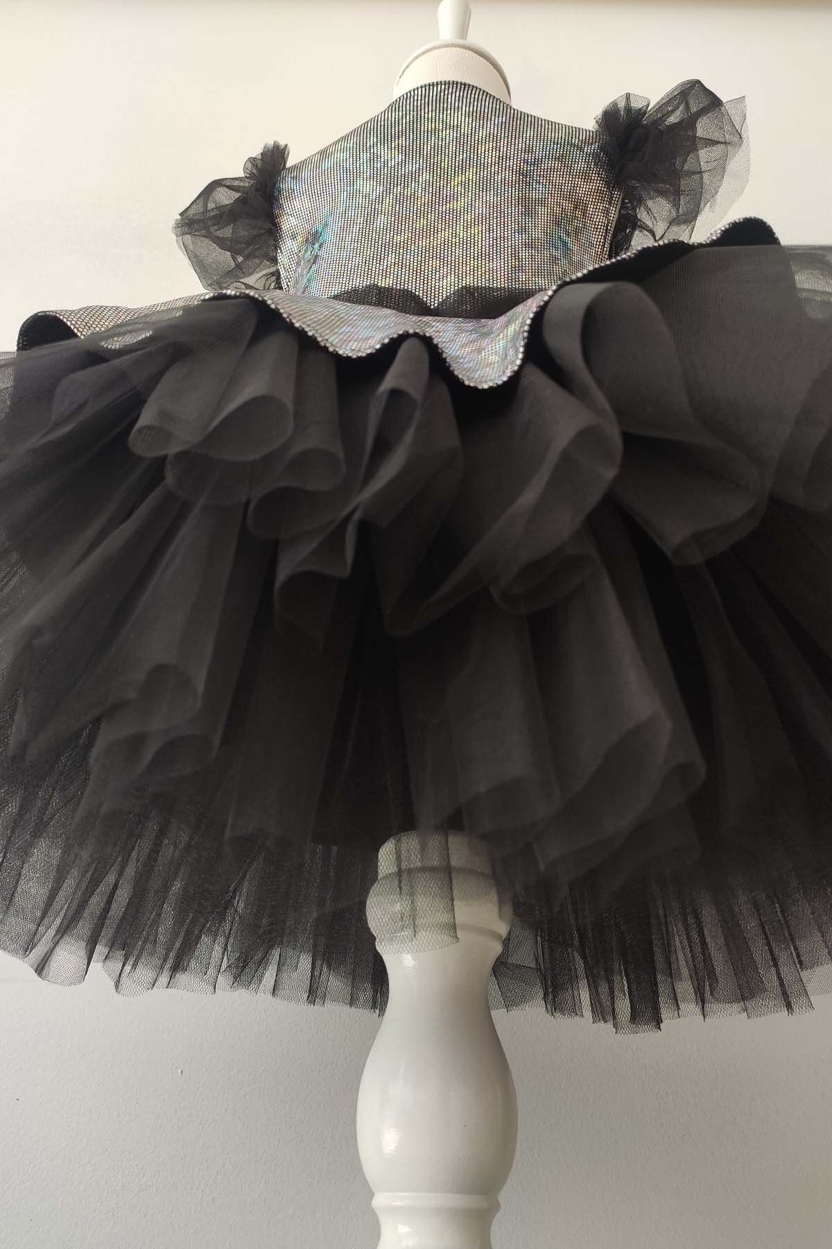 Girls' Bow Tulle Party Dress, Birthday Dress, with Bandana