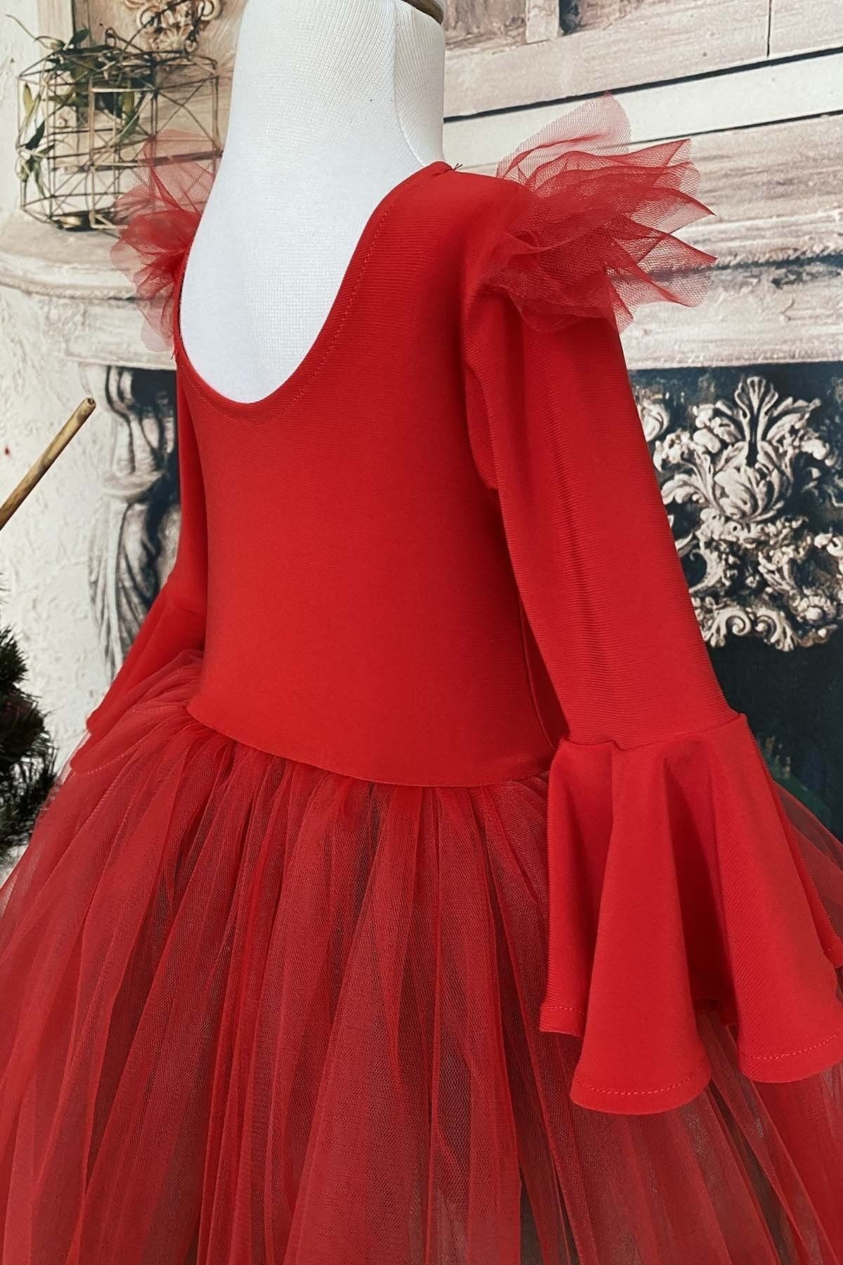 Girl's Asymmetric Tutu Christmas Dress