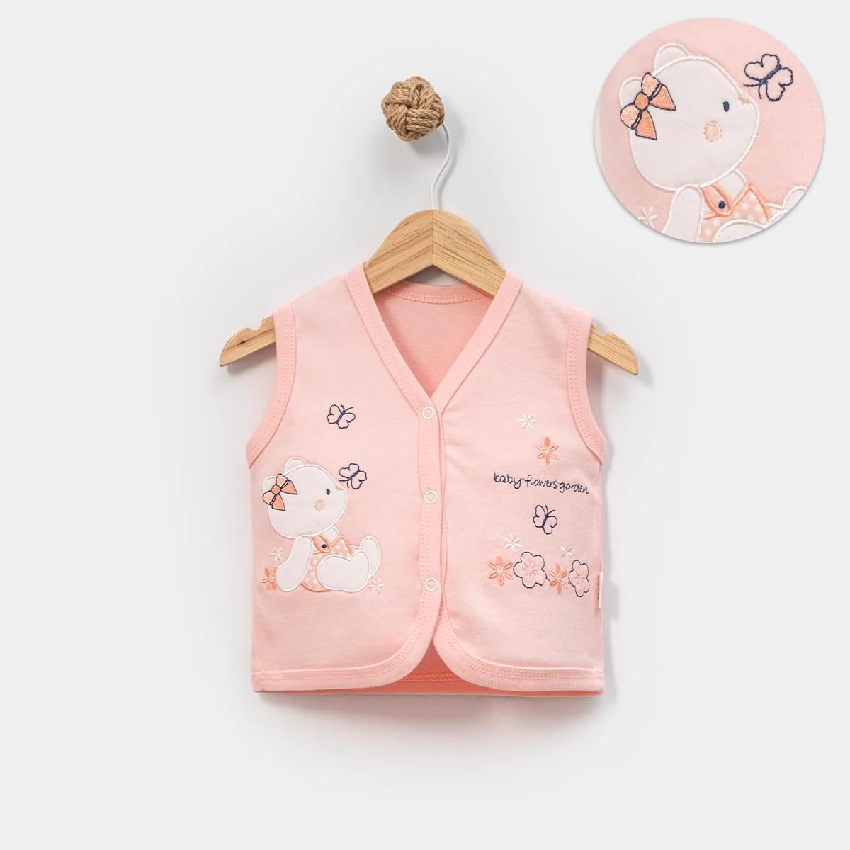 Kız Bebek Pudra Yelek 6-9-12-18-24 Ay