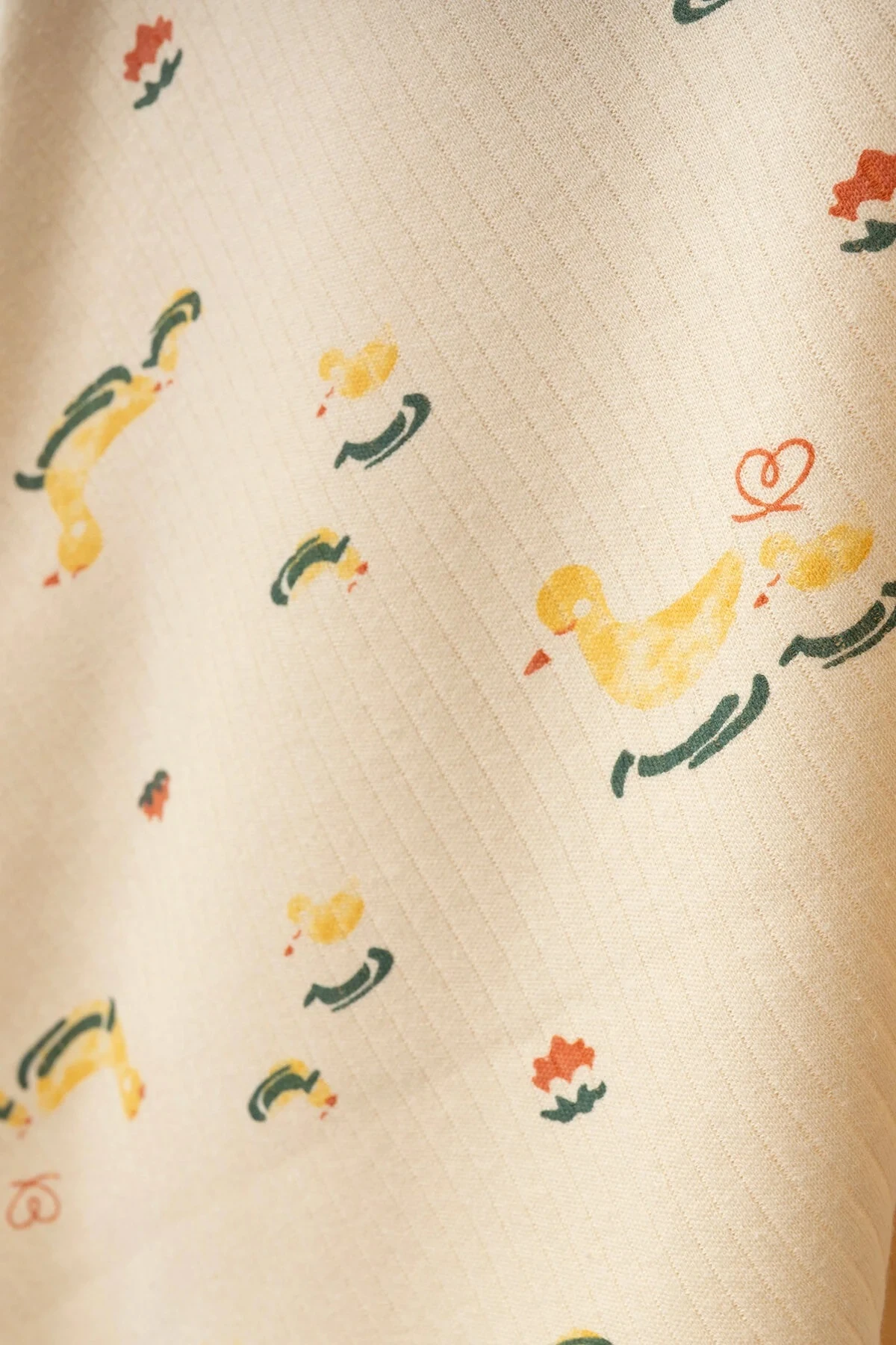 Ördek Desenli Pamuklu 80x90 Cm Tek Kat Penye Bebek Battaniye