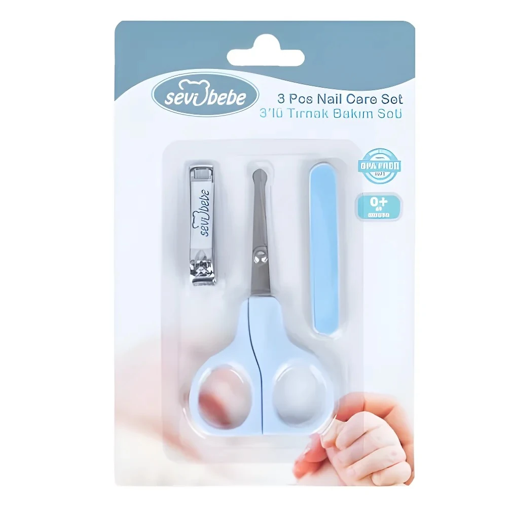 Erkek Bebek 3'lü Tırnak Bakım Seti Mavi
