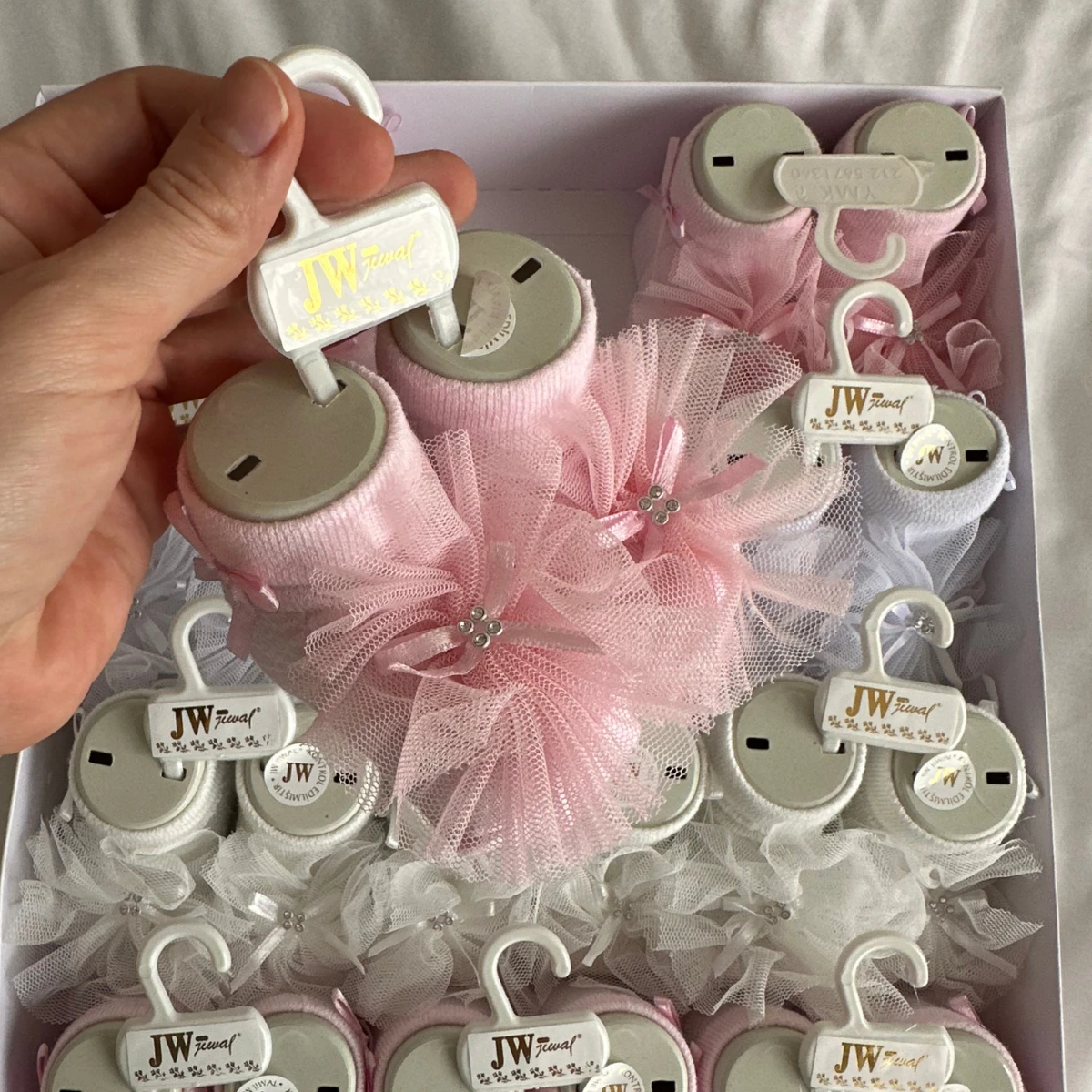 Kız Bebek Tüllü Pembe Çorap 0-3 Ay