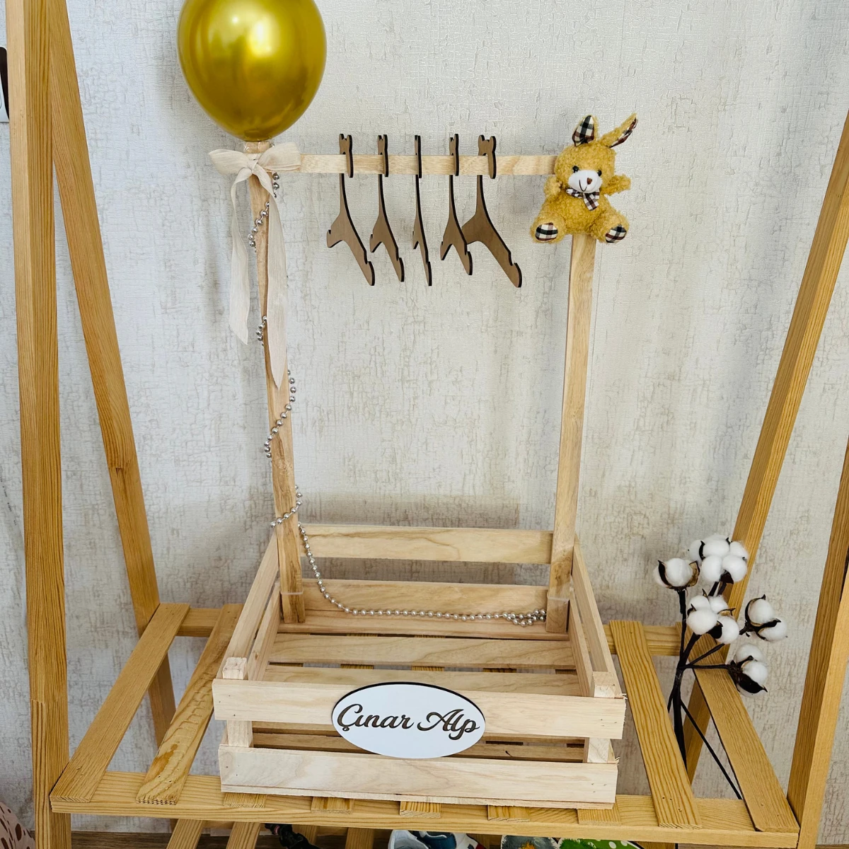 Kişiye Özel Ahşap Yenidoğan, Doğum Günü Bebek Hediye Sepeti