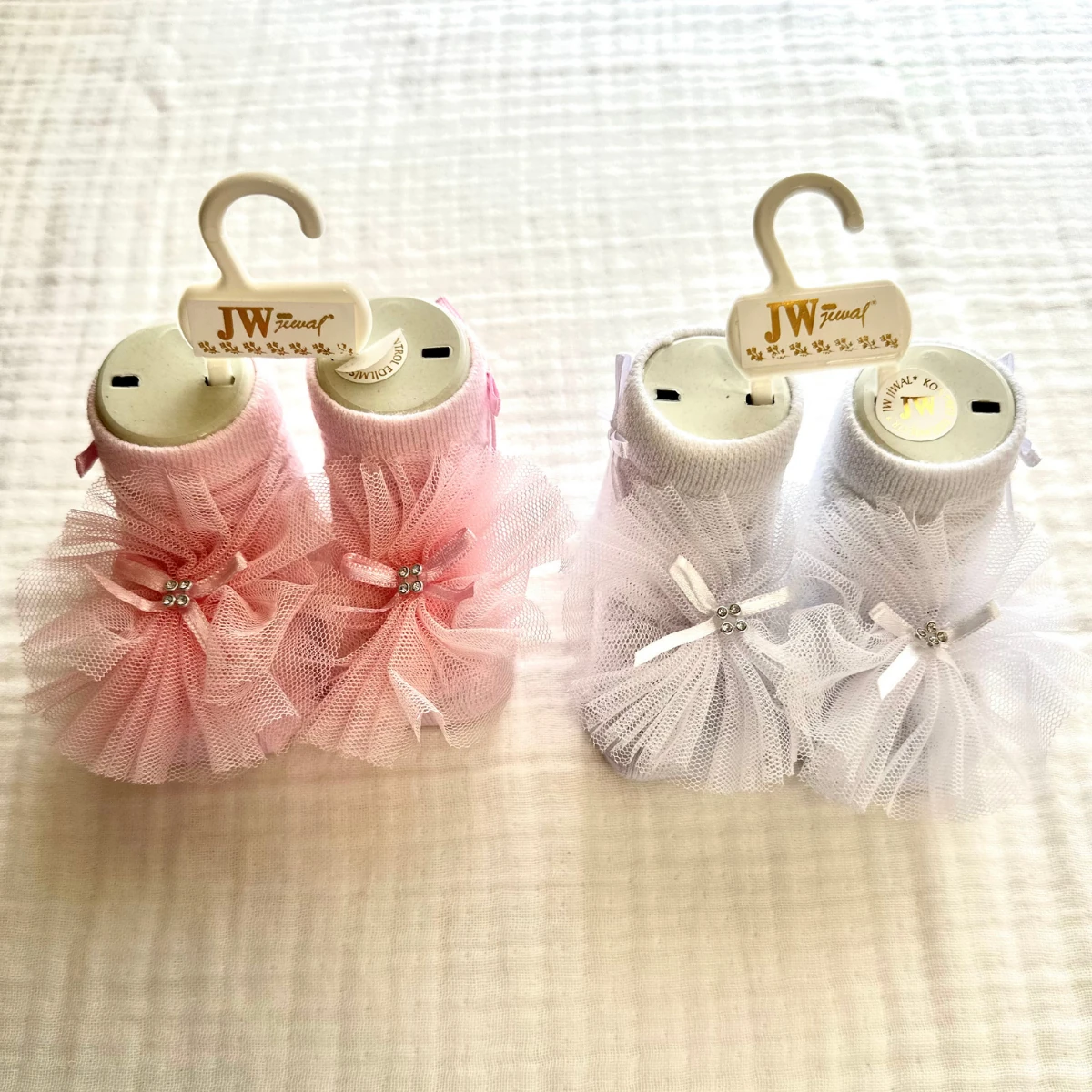 Kız Bebek Tüllü Pembe Çorap 0-3 Ay