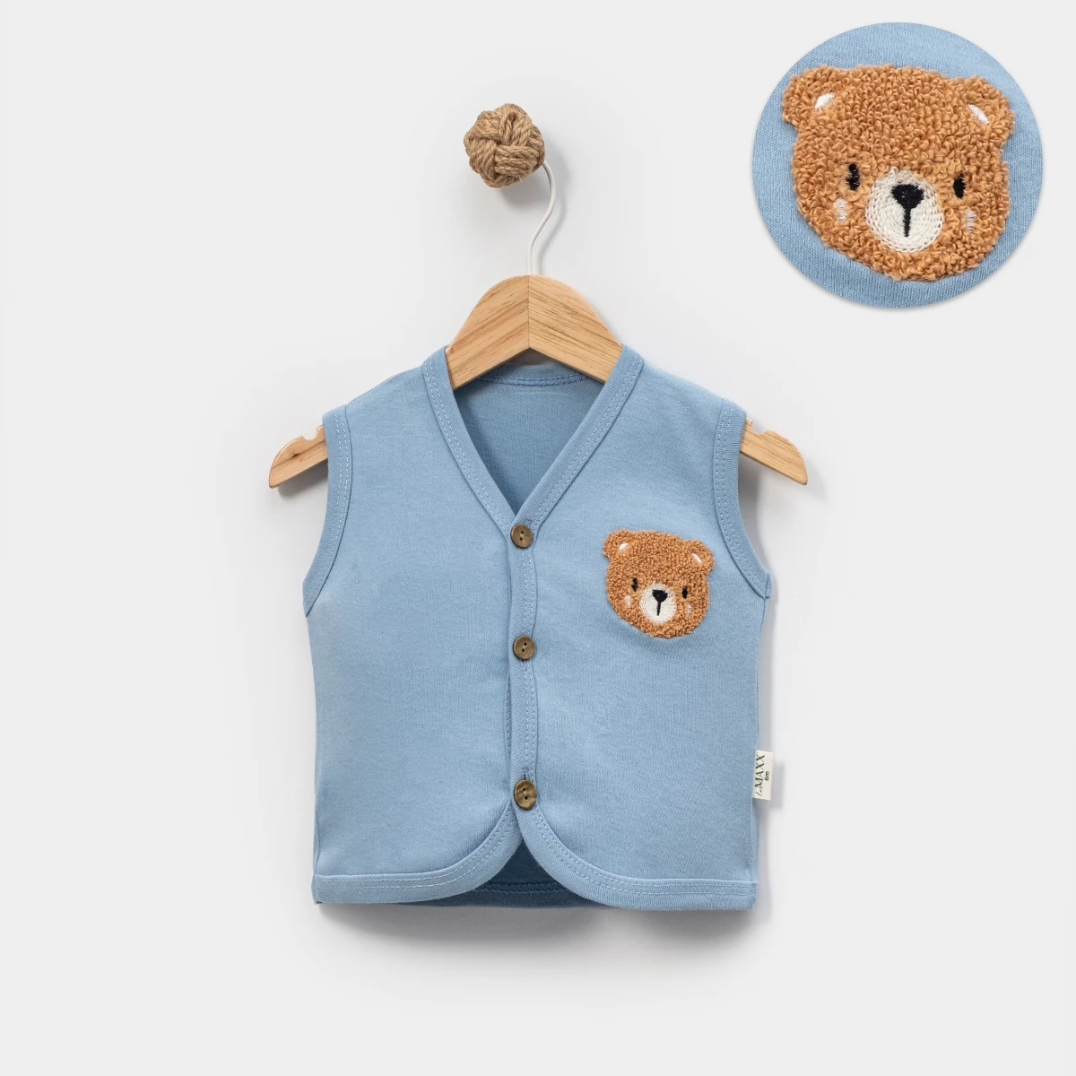 Erkek Bebek Süzene Aycıklı Yelek 6-9-12-18-24 Ay