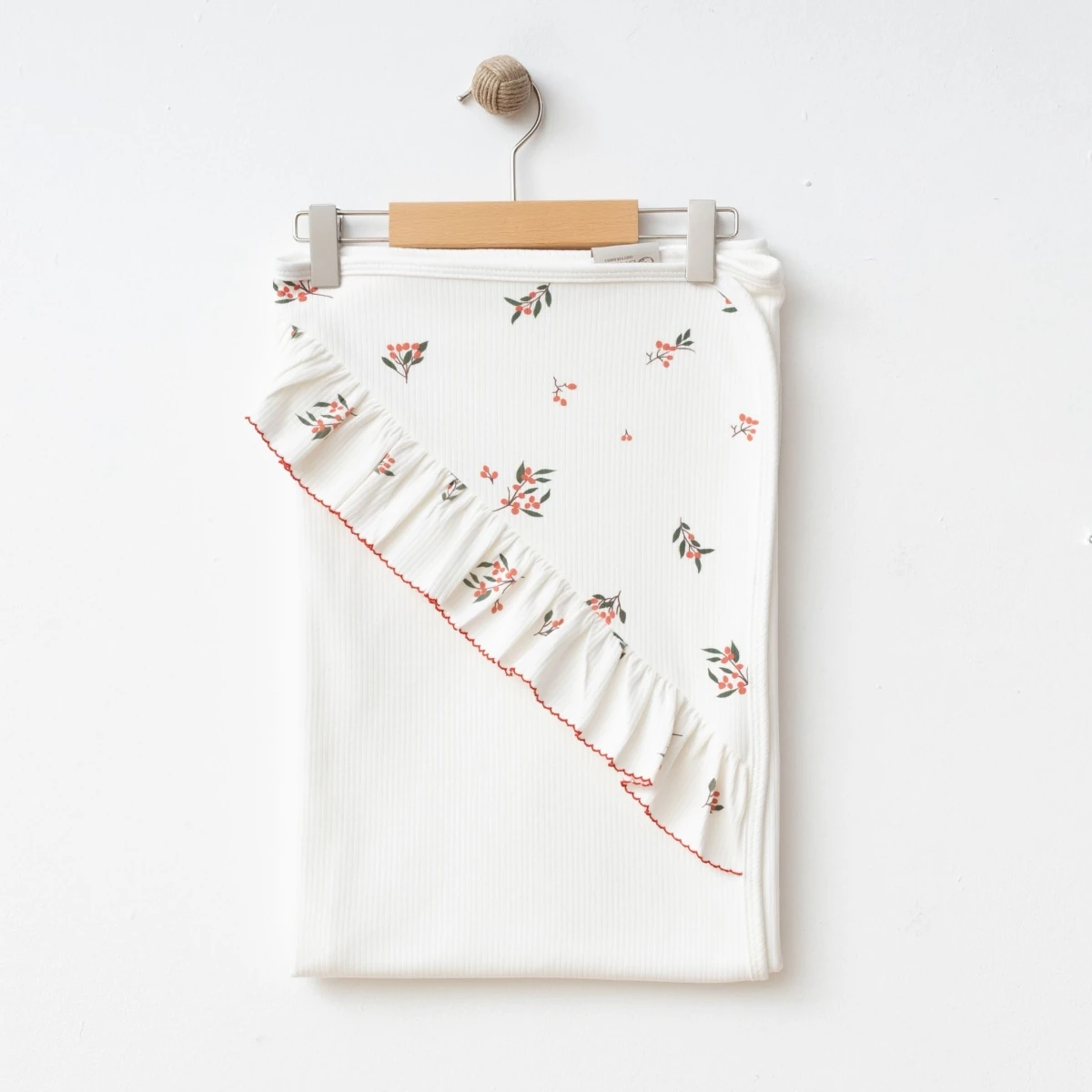 Kokina Desenli %100 Pamuk Kız Bebek Battaniye