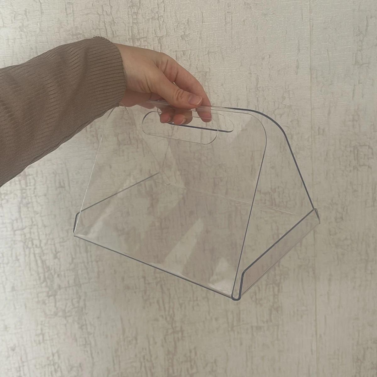 Boş Pleksi Çanta, Yenidoğan Hediye Çantası, Baby Shower, Doğum Günü Hediye Çantası - Kırılmaz, 22*17 cm