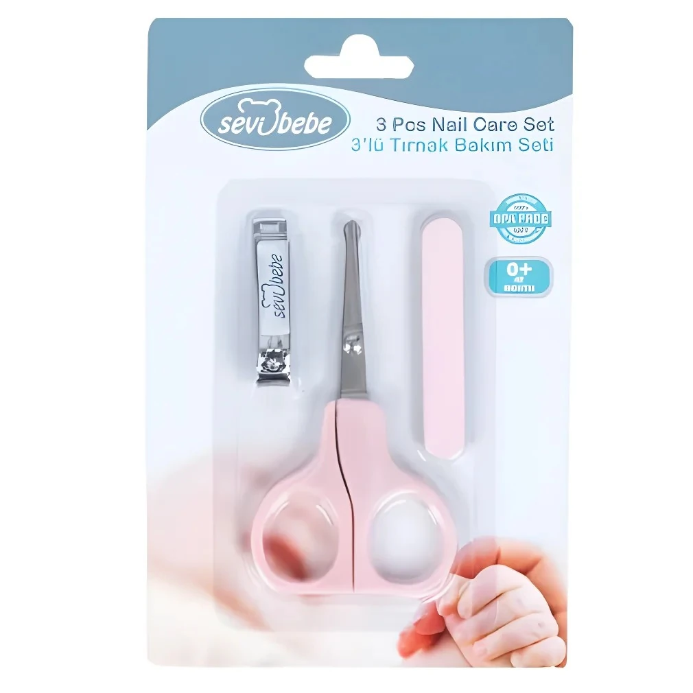 Kız Bebek 3'lü Tırnak Bakım Seti Pembe