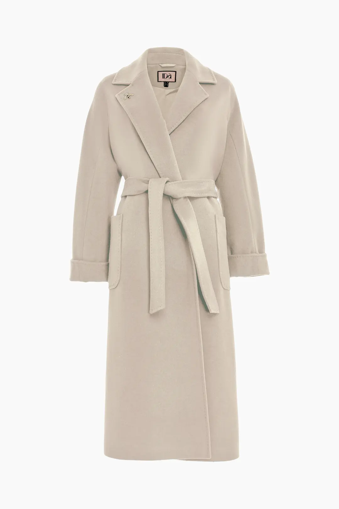 Broşlu Geniş Cepli Oversize Kaban Taş