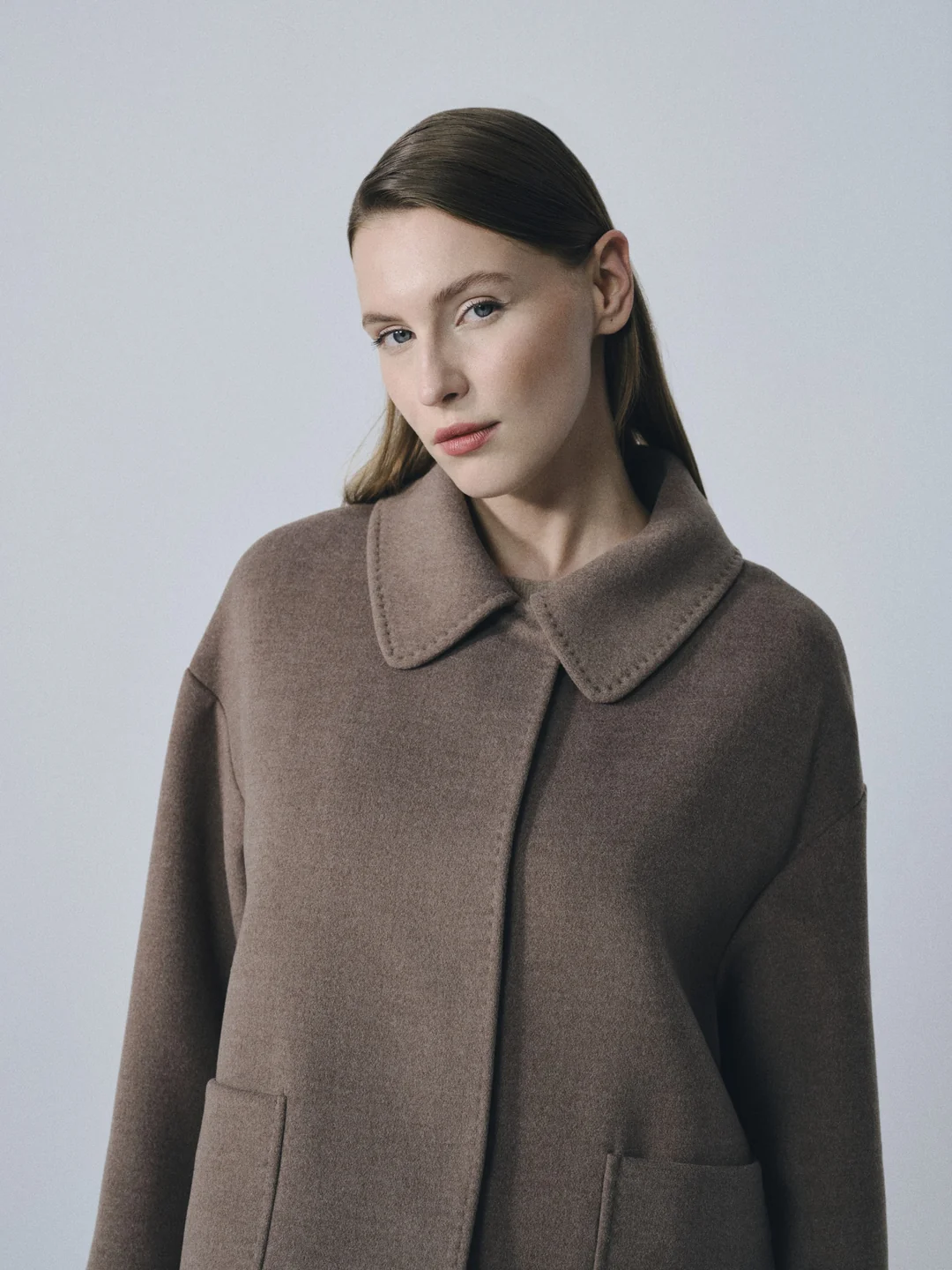 Bebe Yaka Kaşmir Kısa Kaban Vizon