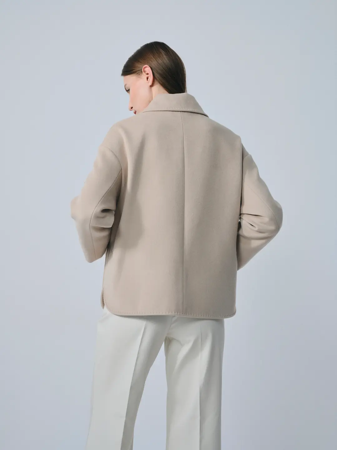 Bebe Yaka Kaşmir Kısa Kaban Taş