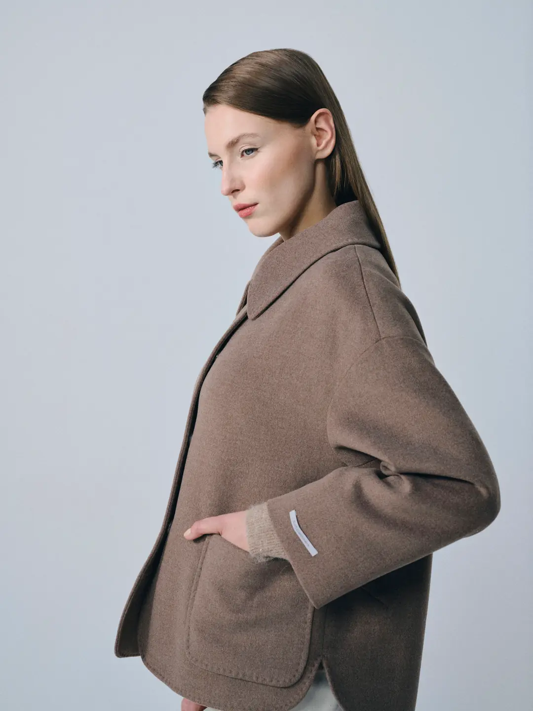 Bebe Yaka Kaşmir Kısa Kaban Vizon