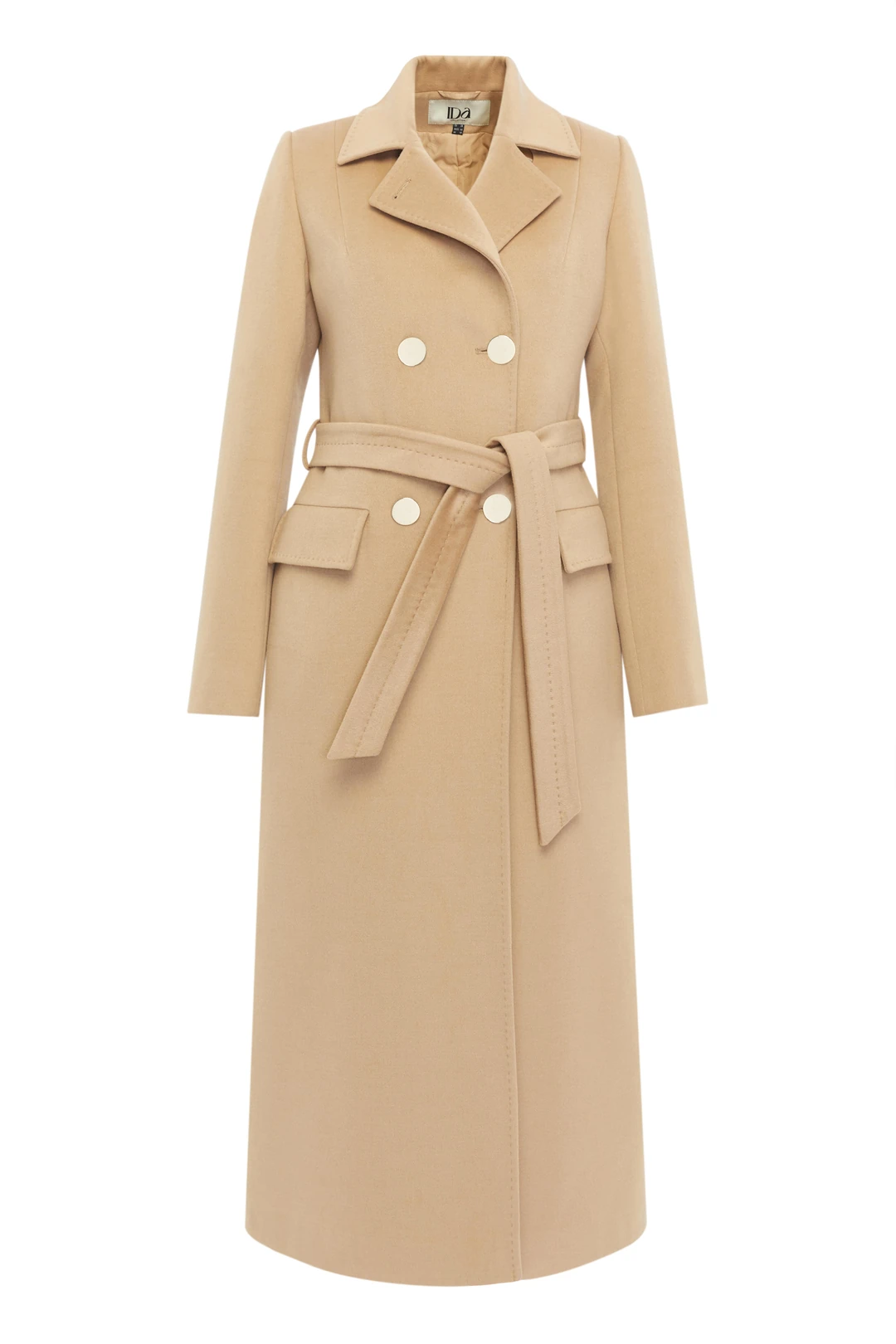 Gold Detaylı Kruvaze Kaban Camel