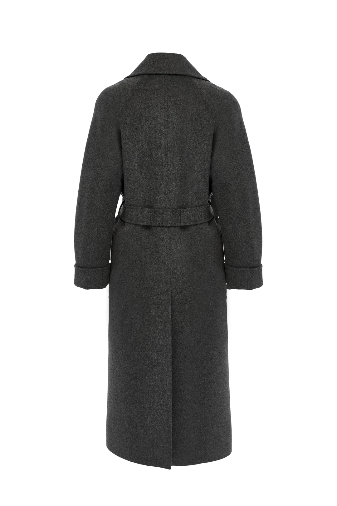 Broşlu Geniş Cepli Oversize Kaban Koyu Gri