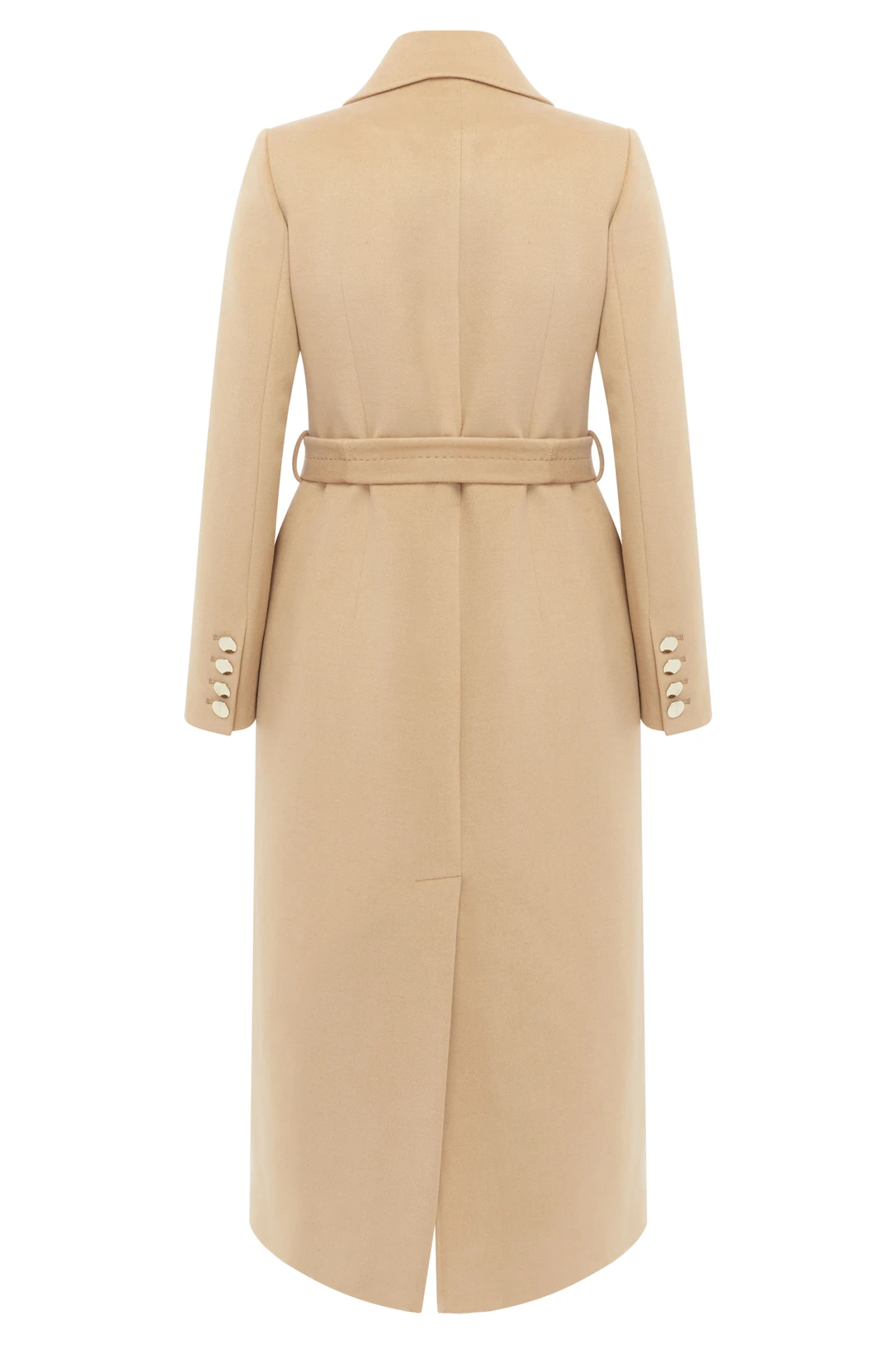 Gold Detaylı Kruvaze Kaban Camel