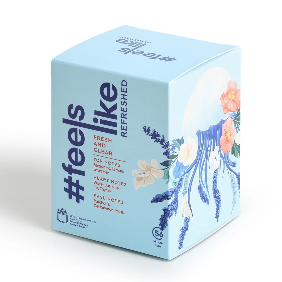 #feelslike Refreshed  - Deniz Esintisi, Bergamot Kokulu %100 Soy Wax Mum - 210 ML