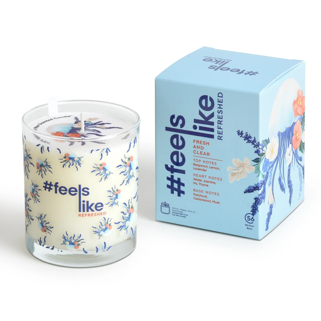 #feelslike Refreshed  - Deniz Esintisi, Bergamot Kokulu %100 Soy Wax Mum - 210 ML