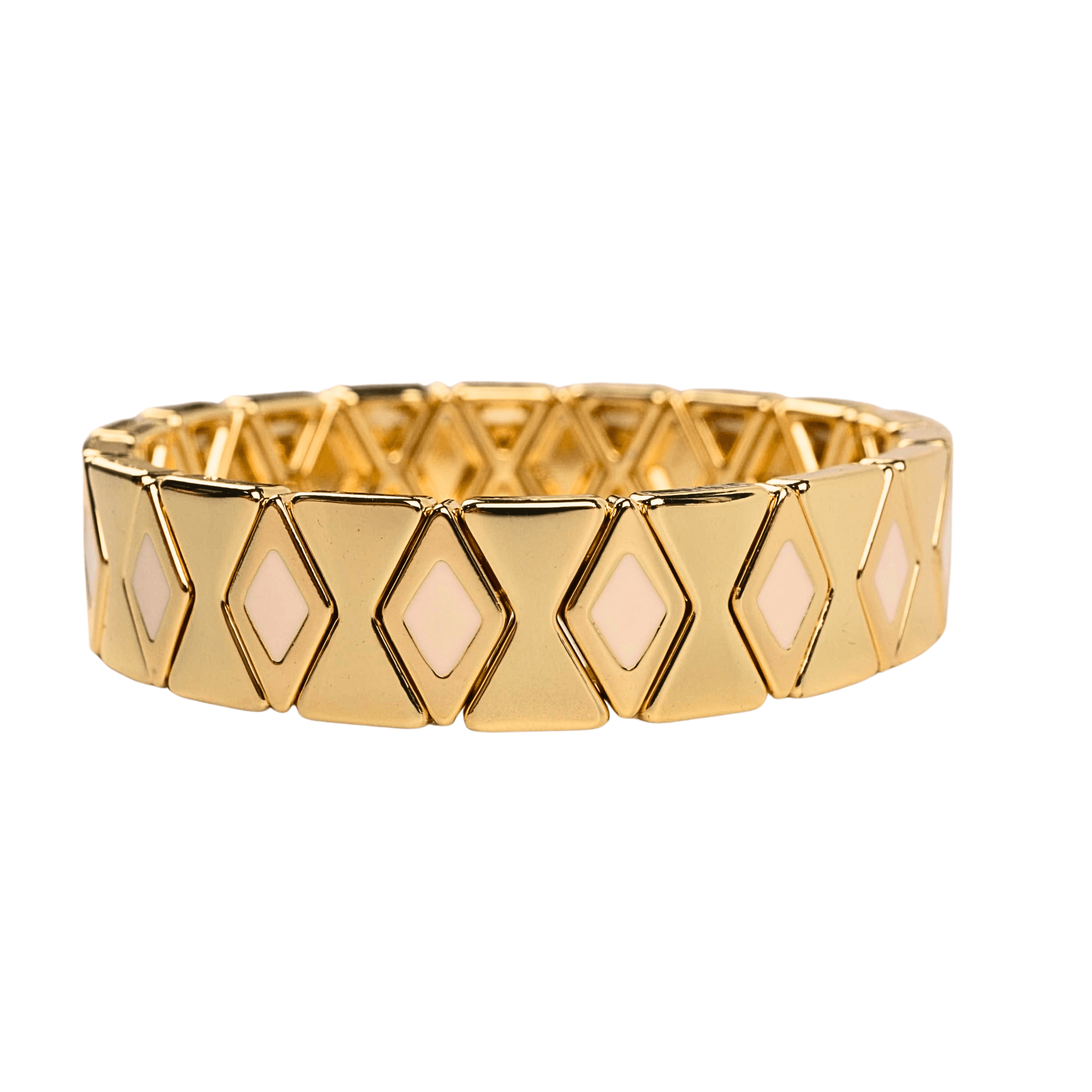 Domino Bileklik Bej Geometrik