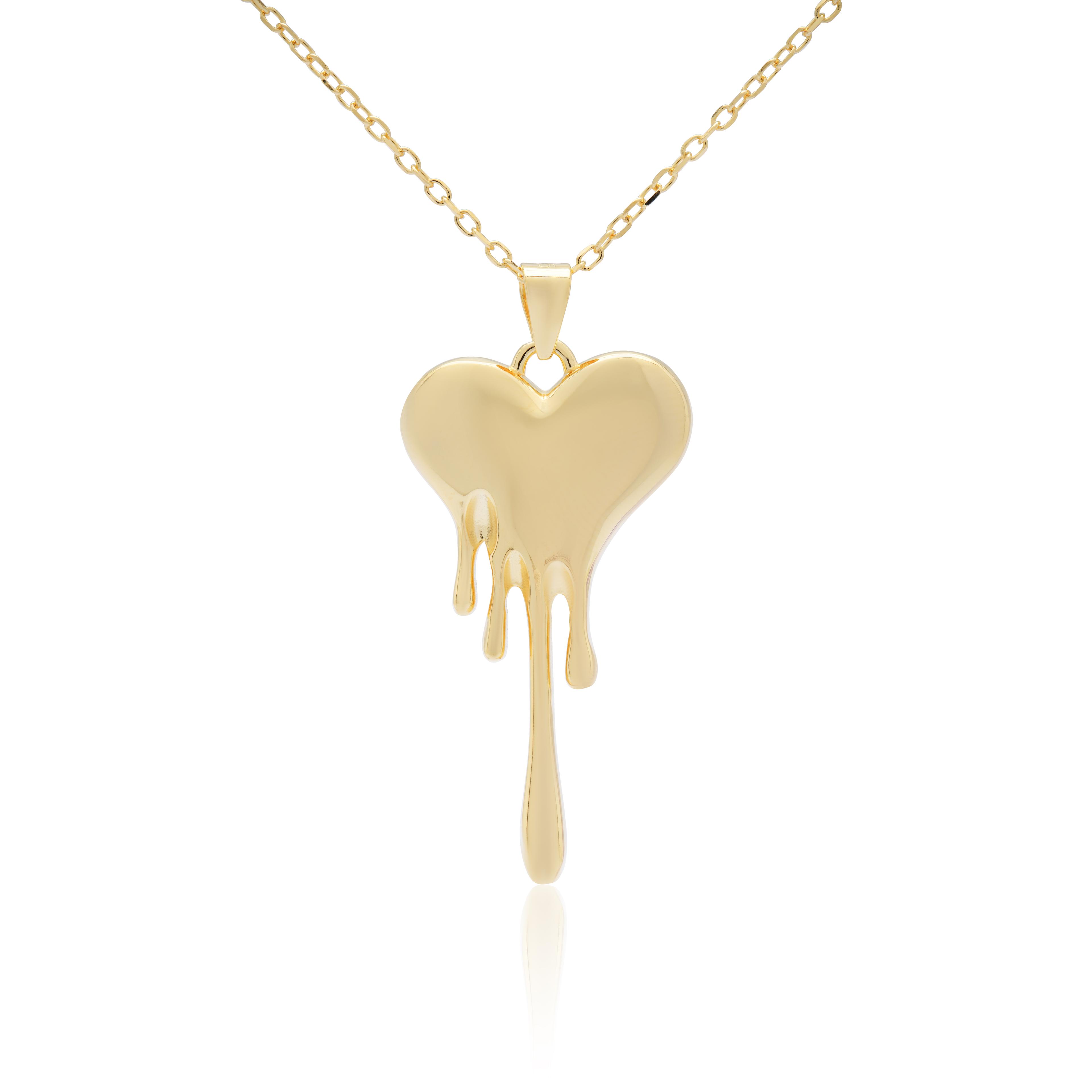 Melting For You - 925 Ayar Gümüş Kalp Kolye - GOLD