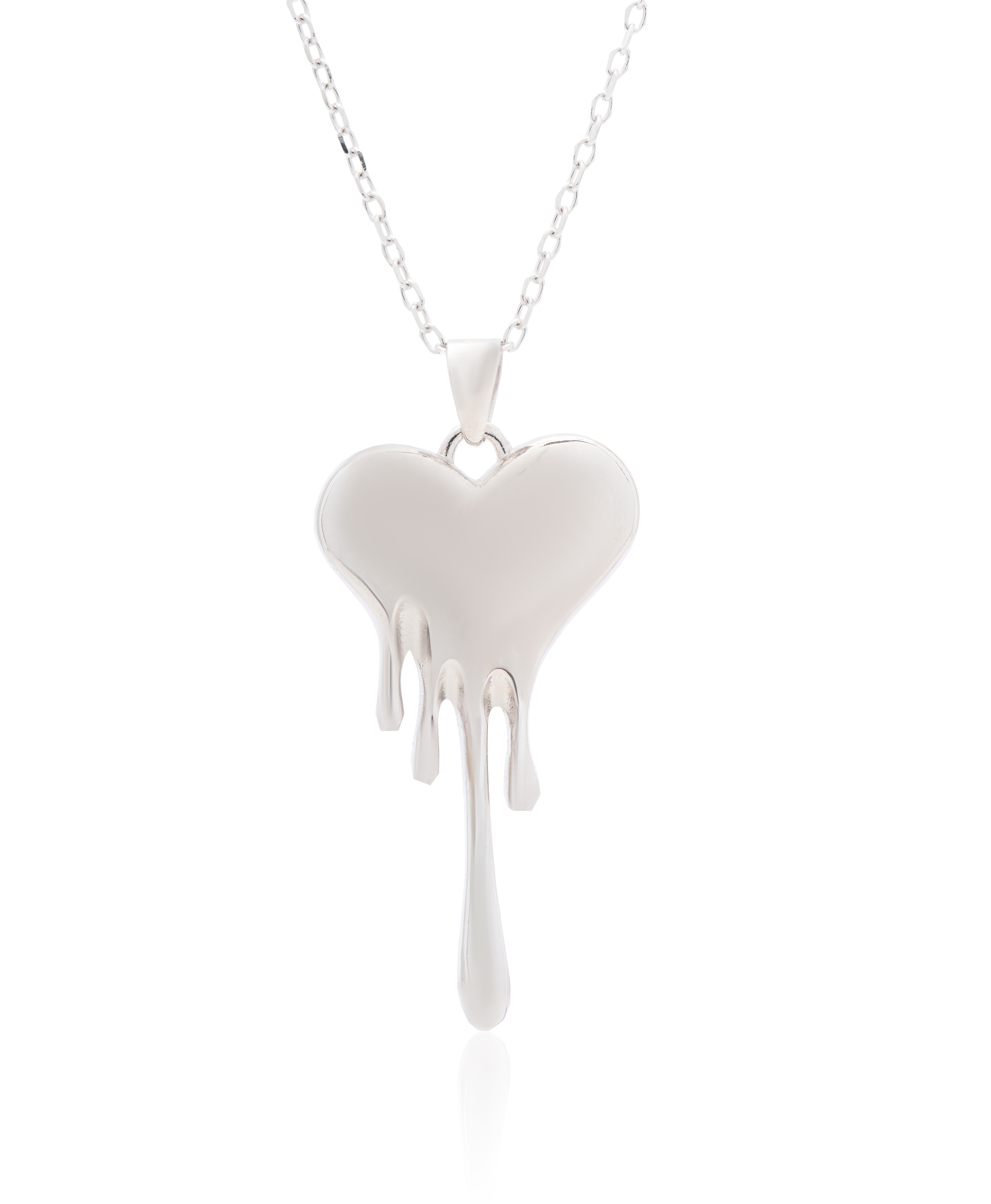 Melting For You - 925 Ayar Gümüş Kalp Kolye - Rhodium