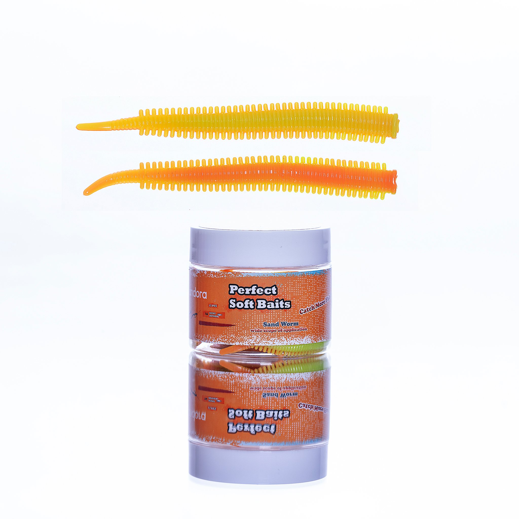  Pandora Kavanoz Perfect Soft Baits Sandworm 7 cm Lemon&Orange