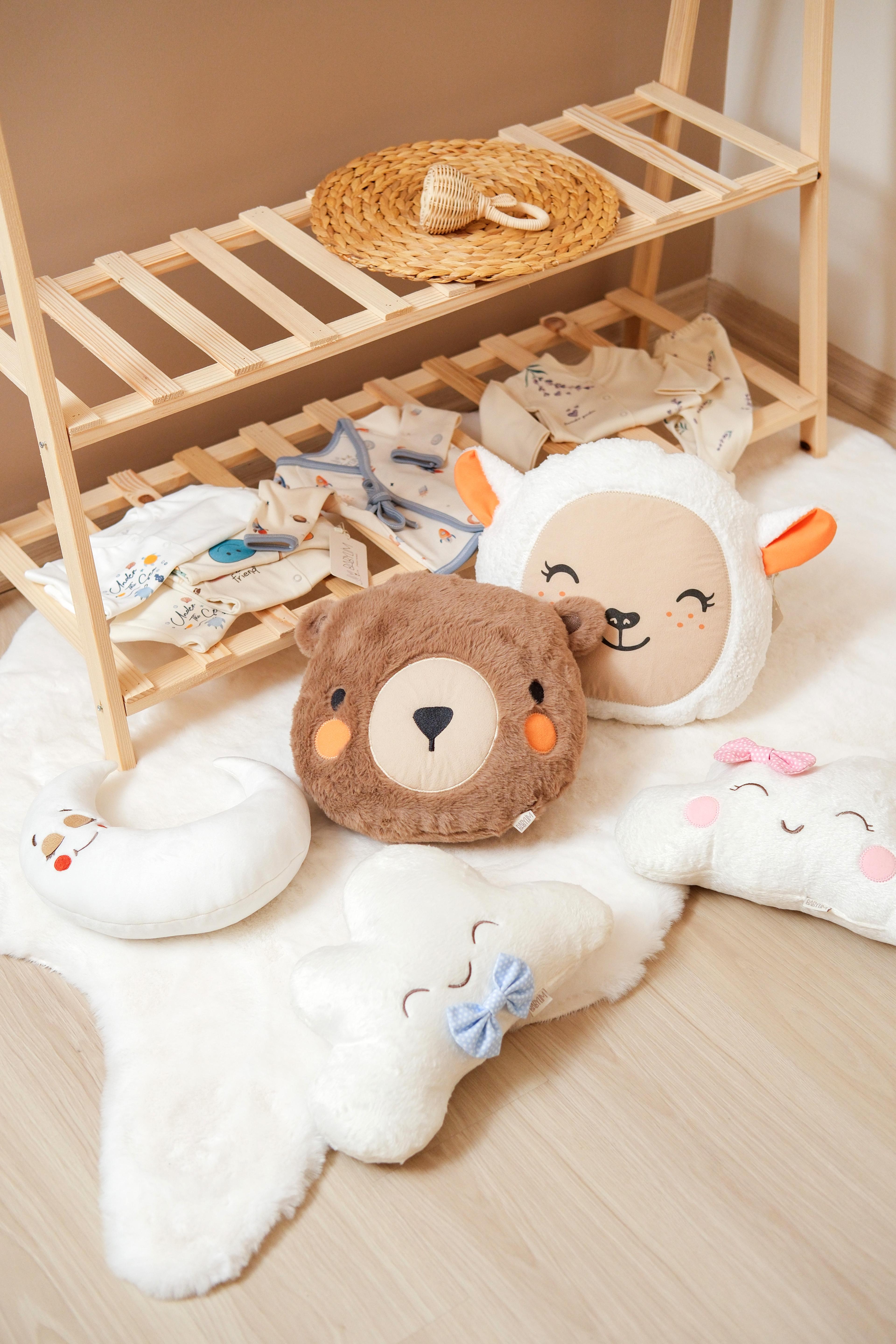 Ayıcık Uyku Yastığı - Bebek Odası Dekoratif Yastık- PELUŞ