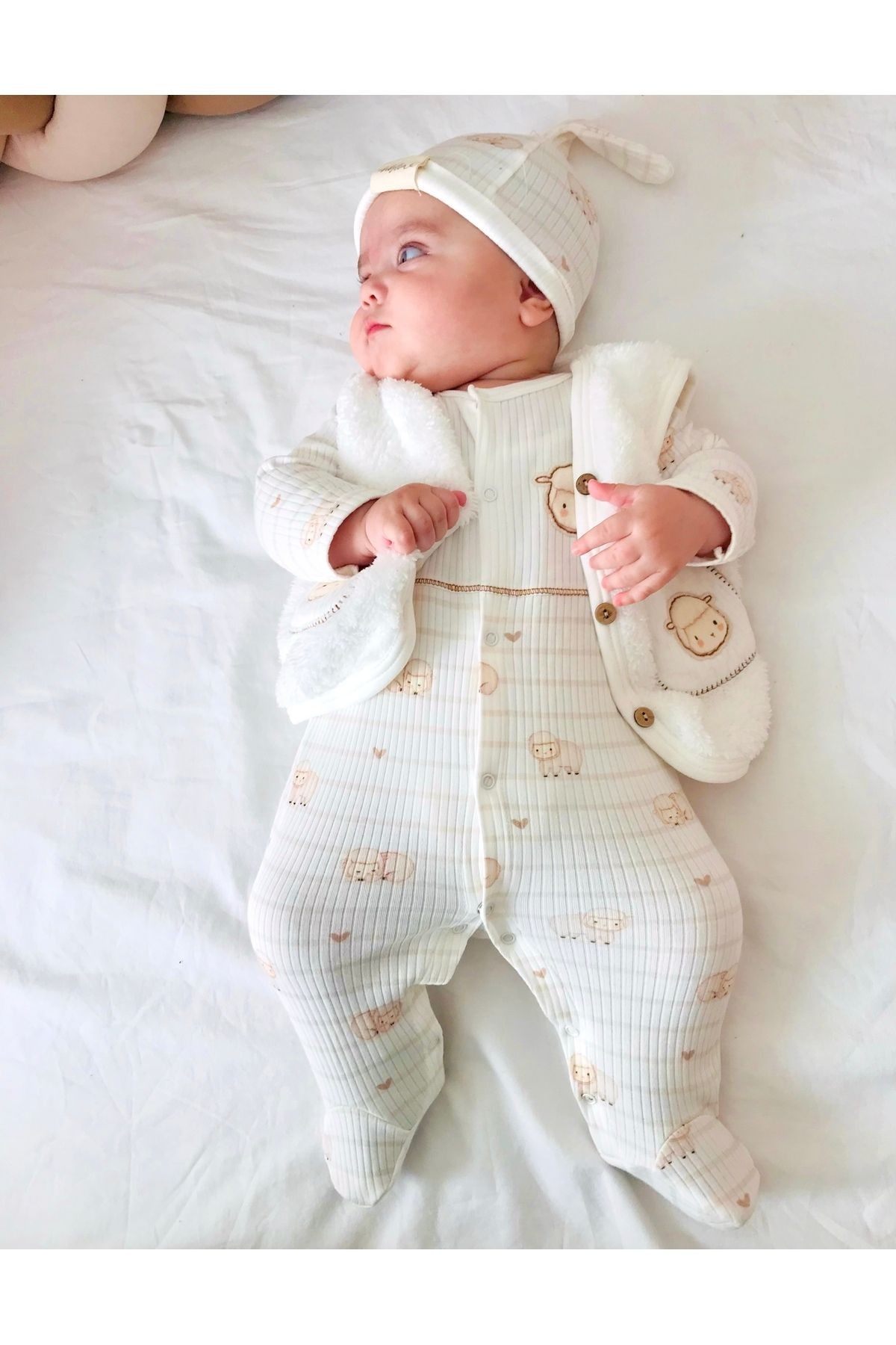 Kalpli Kuzucuklar Tulum Seti %100 Pamuk Unisex Bebek