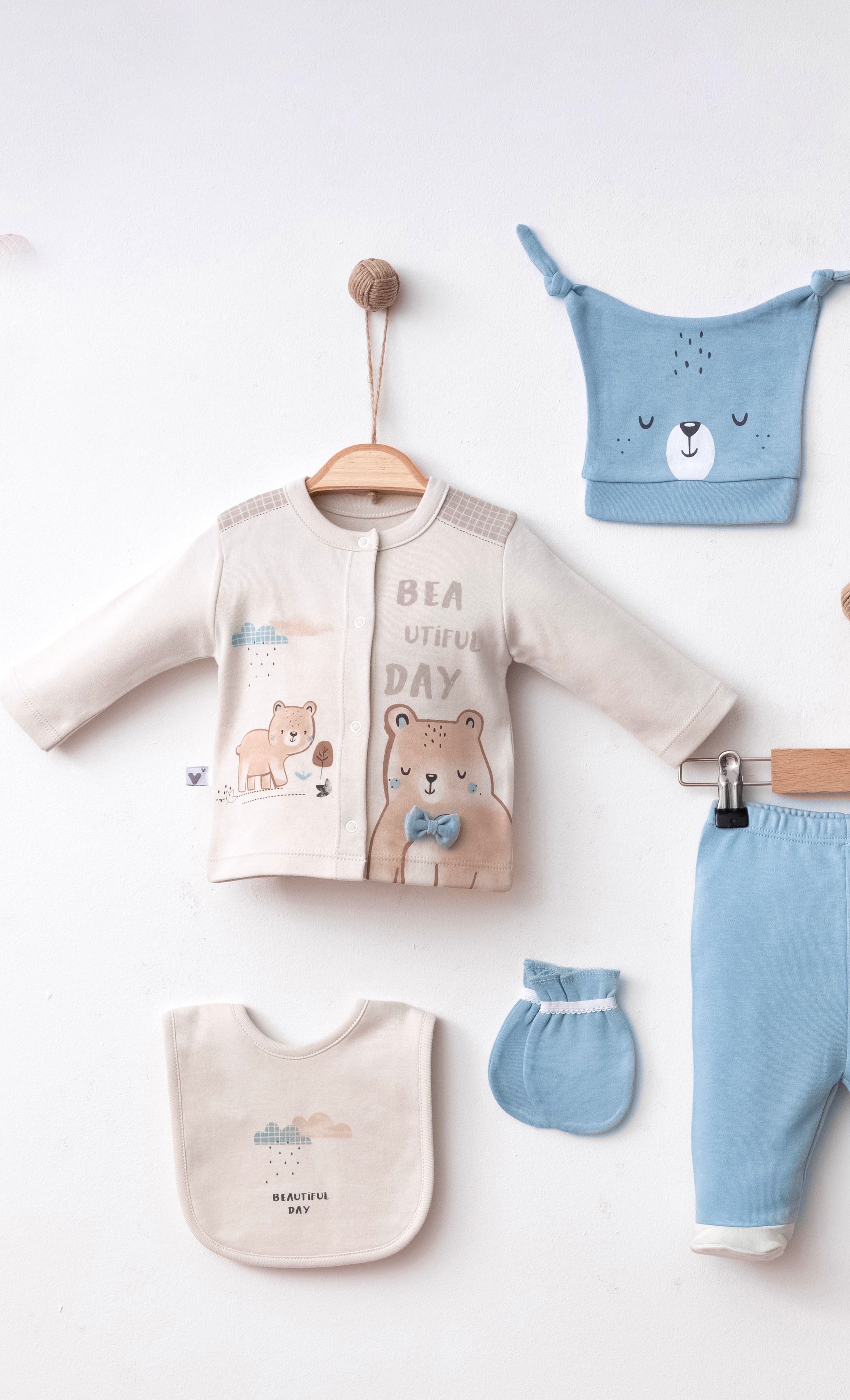 Erkek Bebek Blue Bear Day 5'li Set