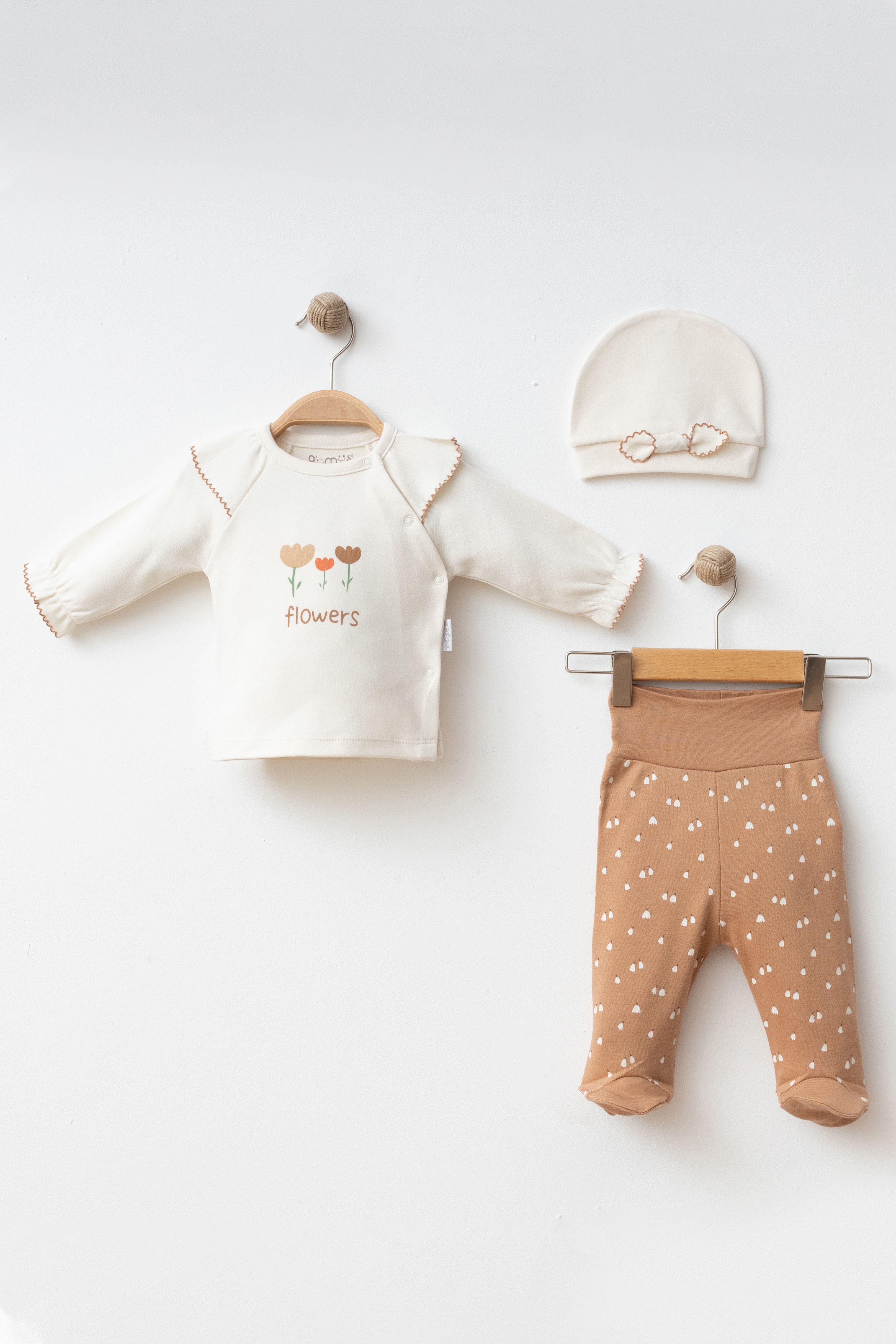Little Flower 3'lü Yeni Doğan Seti %100 Pamuk 0-3 ay