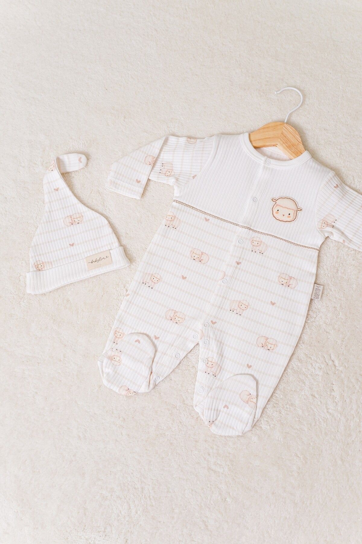 Kalpli Kuzucuklar Tulum Seti %100 Pamuk Unisex Bebek