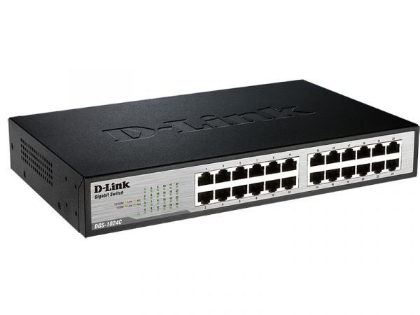 D-LINK 24 PORT 10/100/1000 DGS-1024C SWITCH METAL KASA 