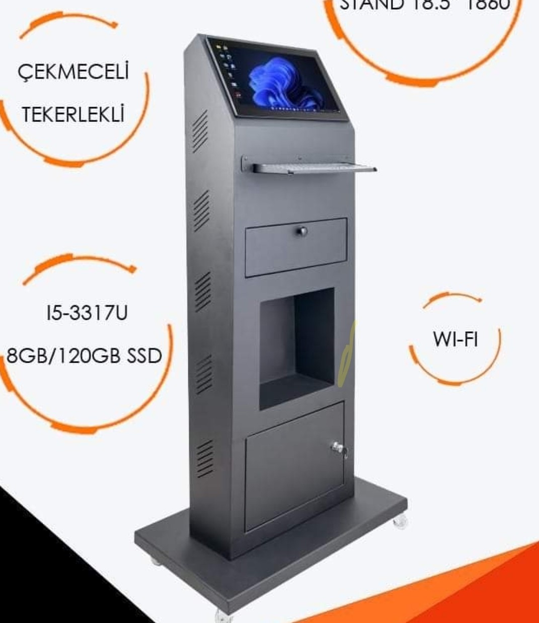 TAZGA KIOSK 21.5 " 2160 ÇEKMECELİ TEKERLEKLİ I5-10.NESİL/ 8 GB / 120 GB SSD