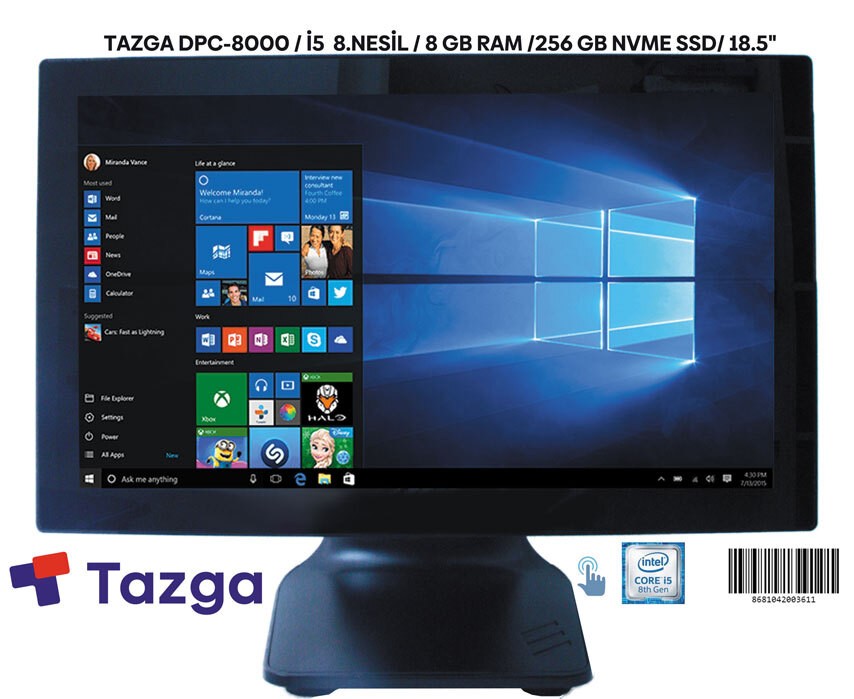 TAZGA 18.5" İ5  8.NESİL / 8 GB RAM /256 GB NVME SSD/ (DPC-8000)