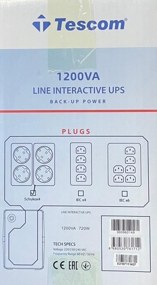 UPS-TESCOM LEO+ 1200 VA LINE INTERACTIVE 5-10 DK (2X7AH) 1200VA 900960149 