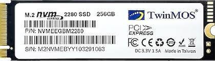 HDD-M2 TWINMOS 256 GB M.2 PCIE NVME 3600/3250 NVME256GB2280AP