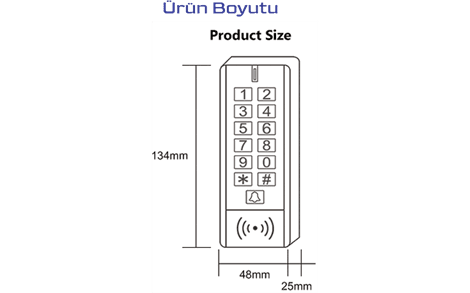 Secukey K3 Proximity Zil + Tuş Takımlı Kart Okuyucu