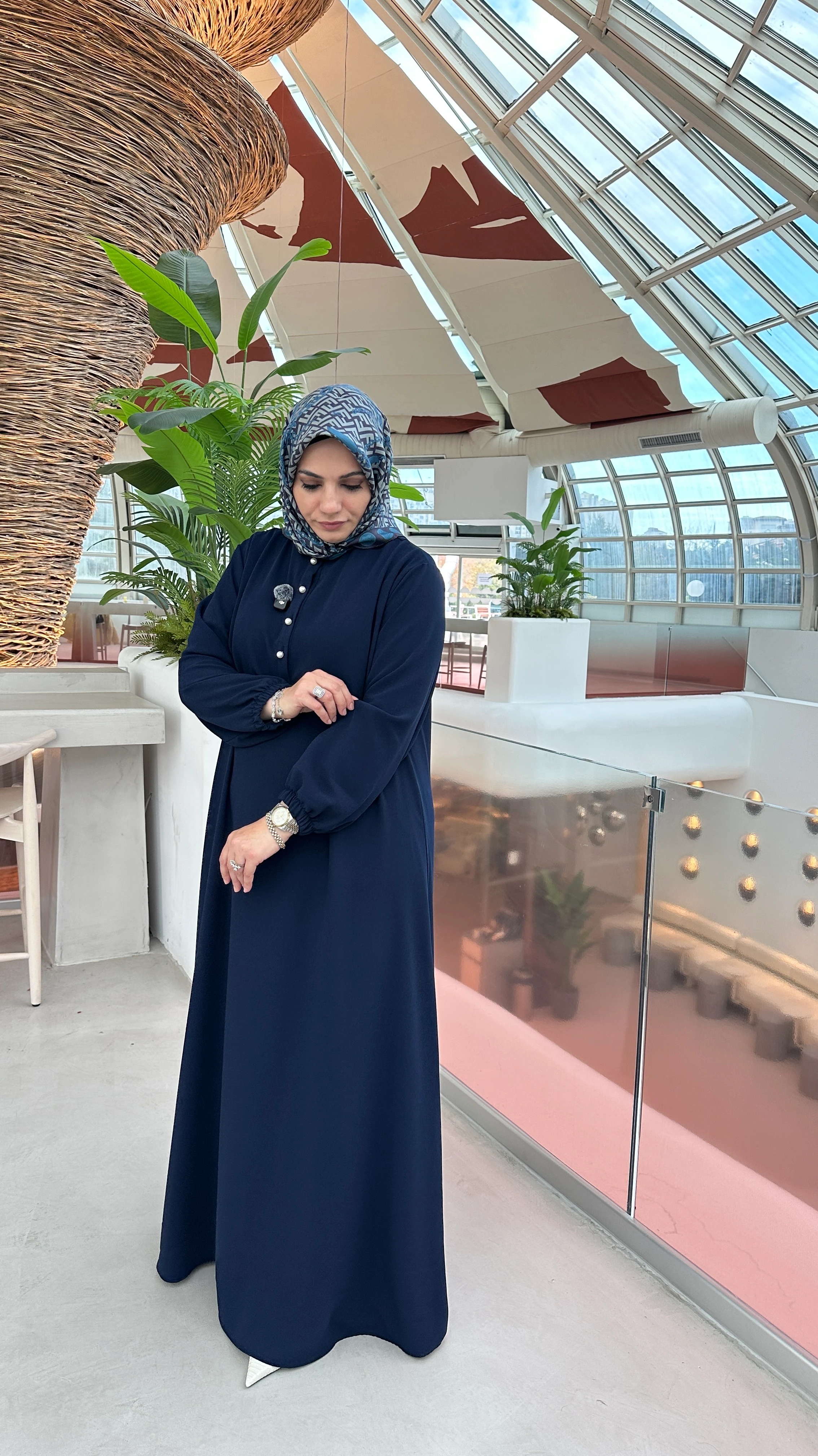 İnci Sahra Elbise Lacivert 